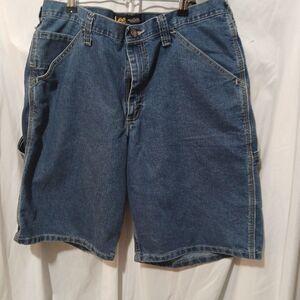 Lee Denim Shorts Mens 36 Blue Flat Front Regular Fit 100% Cotton (38 Waist )